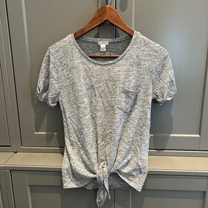 j Crew tee with stylish tie in front
